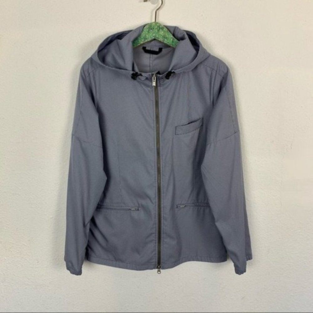 Lululemon Man’s Windbreaker Zip Up Jacket Medium Hooded Blue - Picture 8 of 8